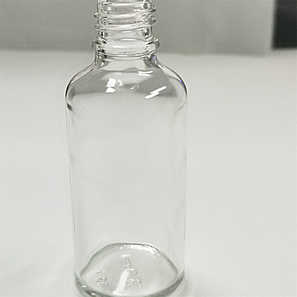 Clear Glass Boston Round Bottle
