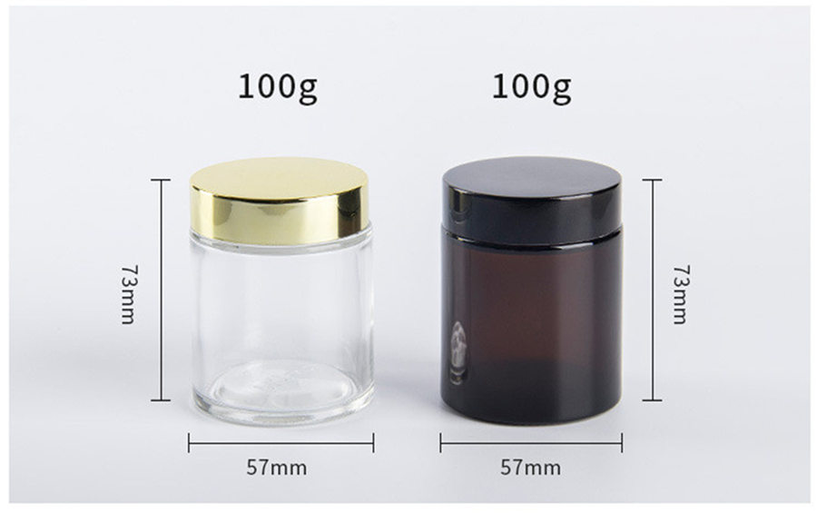 Amber Glass Cosmetic Jar