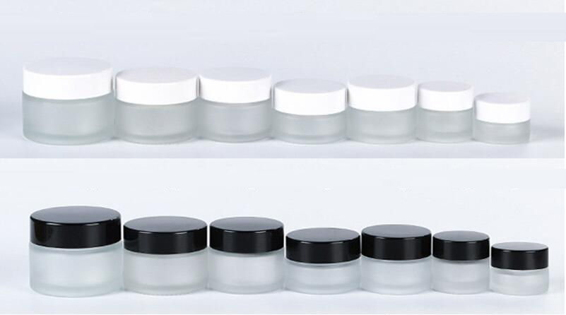 15G empty frosted glass cosmetic jars