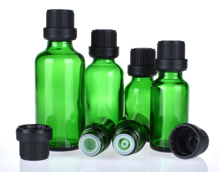 Green 5ml essential oil glass bottle