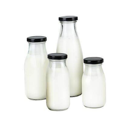 Glass milk bottles