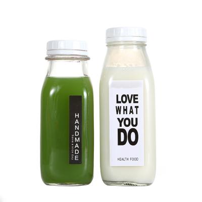 14 oz square glass bottle with tamper evident lids