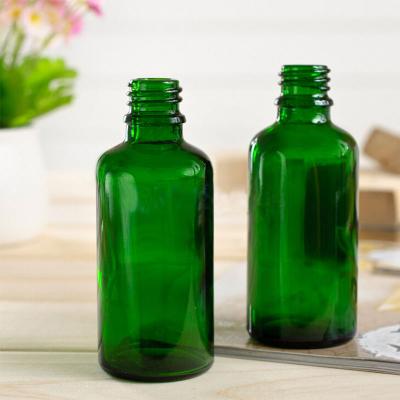 50 ml Green Glass Round Dropper Bottle